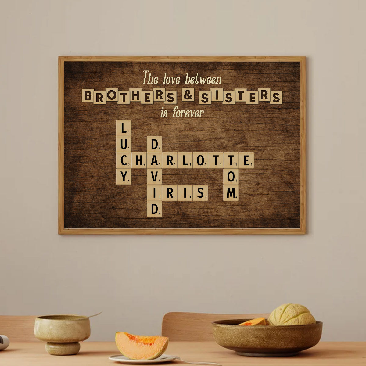 The Love Between Brothers Sisters Crossword Puzzle Art Personalized Poster