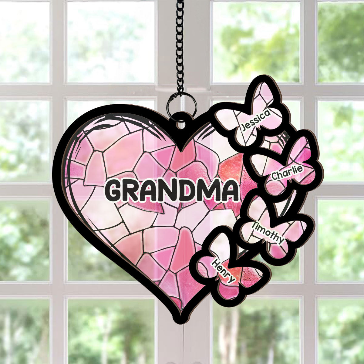 Sparkling Grandma Personalized Suncatcher Ornament, Christmas Gift For Grandma