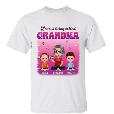 Colorful Love Is Being Call Grandma Sitting Kids Personalized Shirt