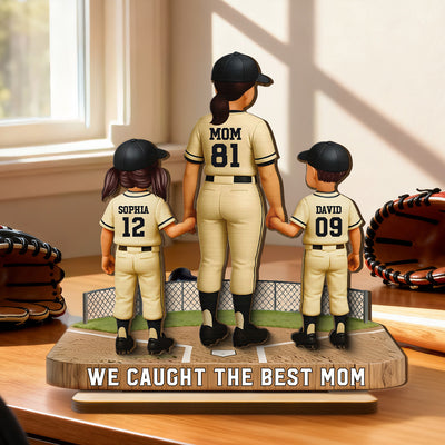 Mommy's Baseball Dream Team - Personalized 2-Layered Wooden Plaque - Mother's Day Gift For Baseball Mom