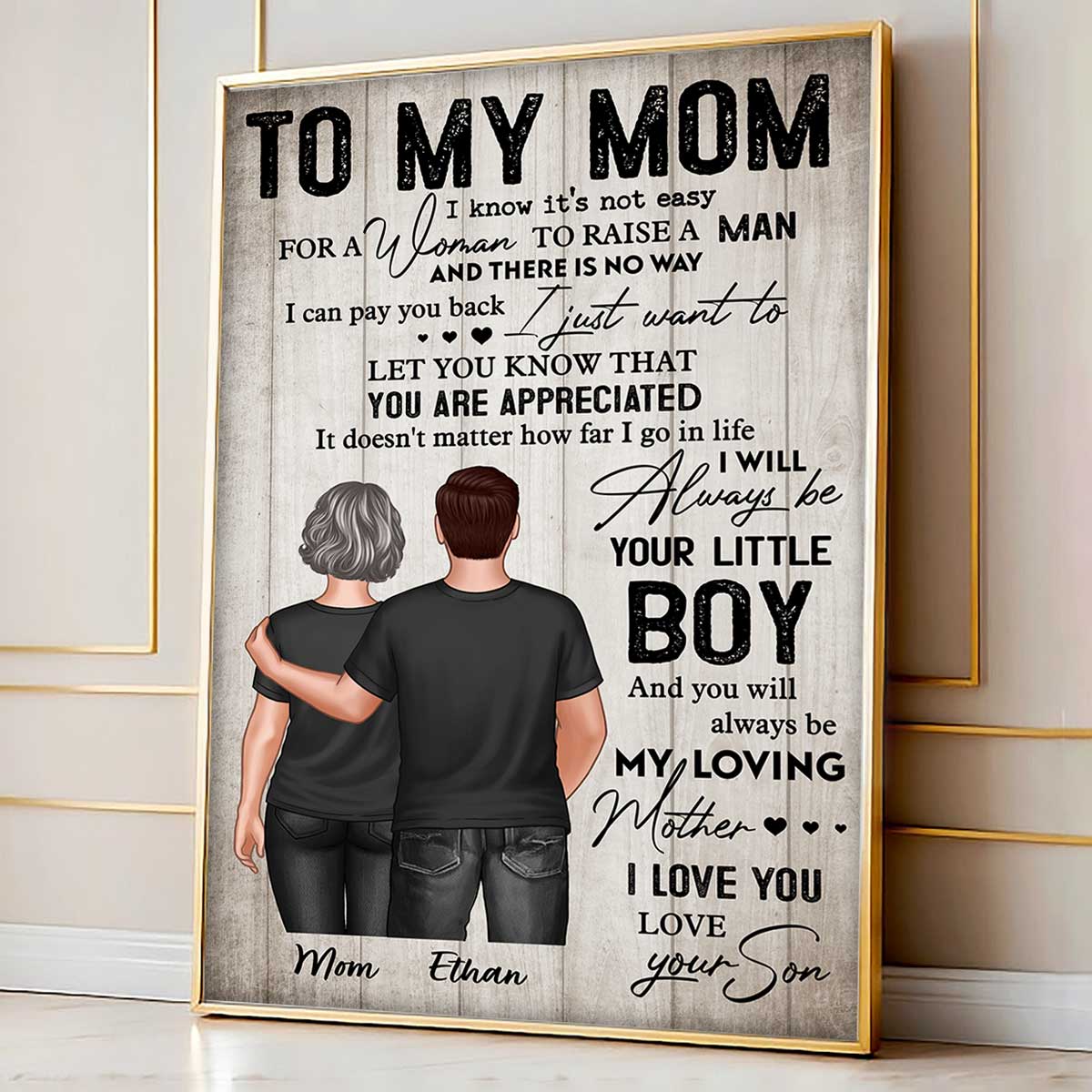 To My Mom From Son Always Be Your Little Boy Personalized Poster