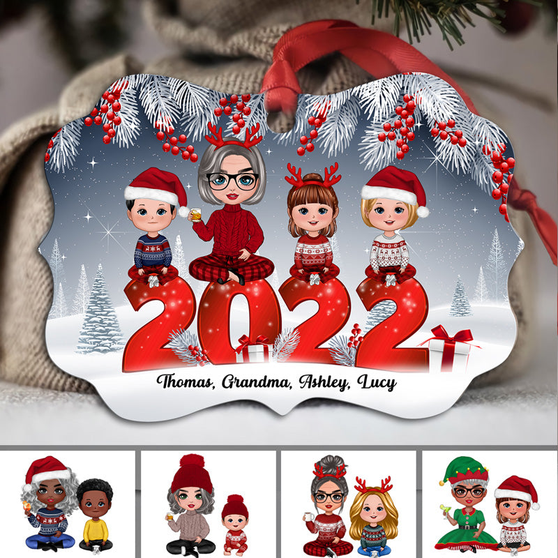 Grandma Grandkids Berry Tree Personalized Christmas Ornament
