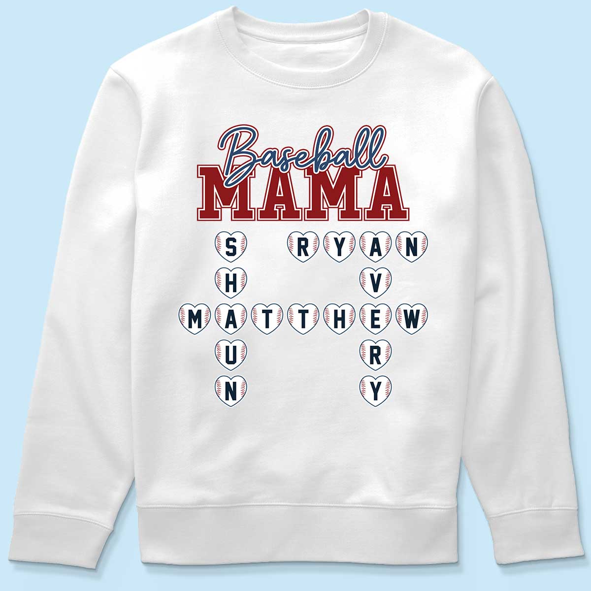 Baseball Mama Mom Grandma Crossword Puzzle Art Personalized Shirt