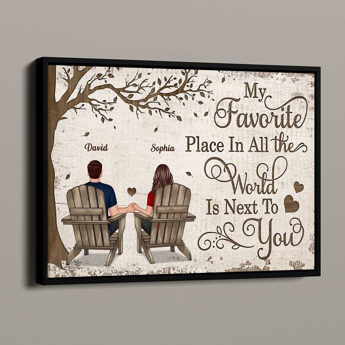 Favorite Place In All The World Couple Back View Personalized Poster
