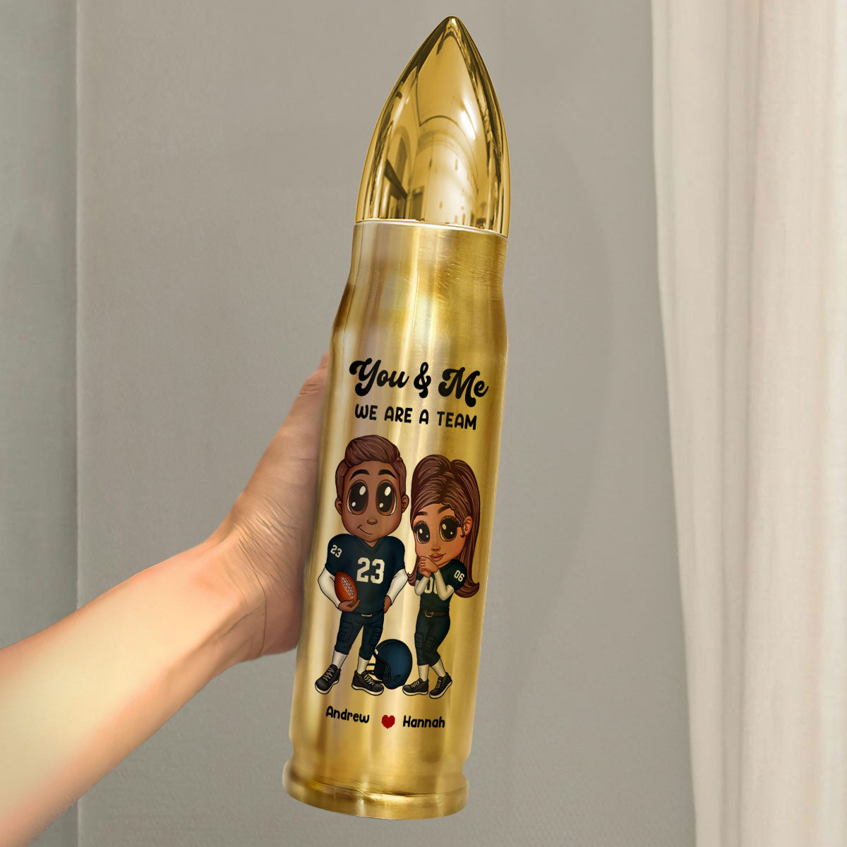 Personalized Y2K Football Couple Bullet Tumbler,  Gift for Couples