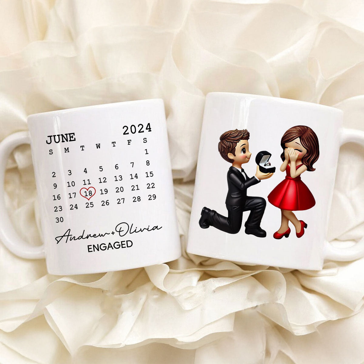 Personalized Mr Mrs Coffee Mug, Marriage Proposal Personalized Engagement  Gift for him, Gift for her