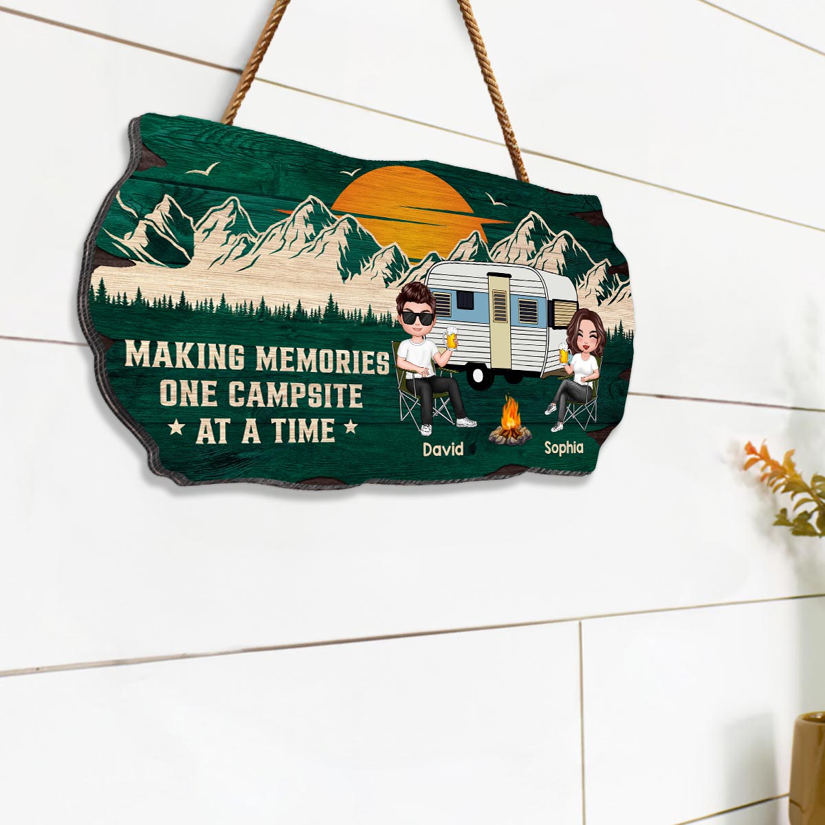 Making Memories One Campsite At A Time Camping Personalized Wood Sign