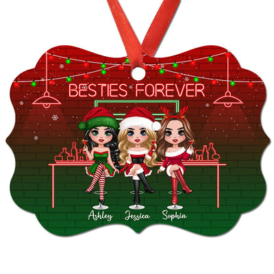 Pretty Besties Sisters Drinking Personalized Christmas Ornament