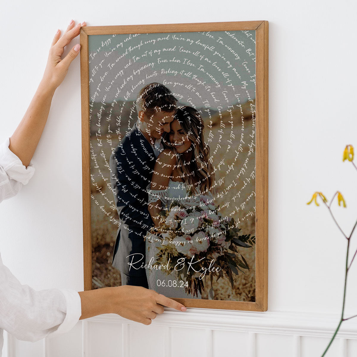 Wedding Song Lyrics with Photo Personalized First Dance Poster, Heartfelt  Gift for her & for him, Vinyl Record