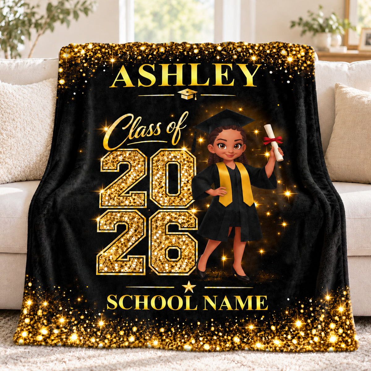 Senior Class Of 2026 2027 - Personalized Fleece Blanket - Graduation Gift Christmas Gift For Seniors