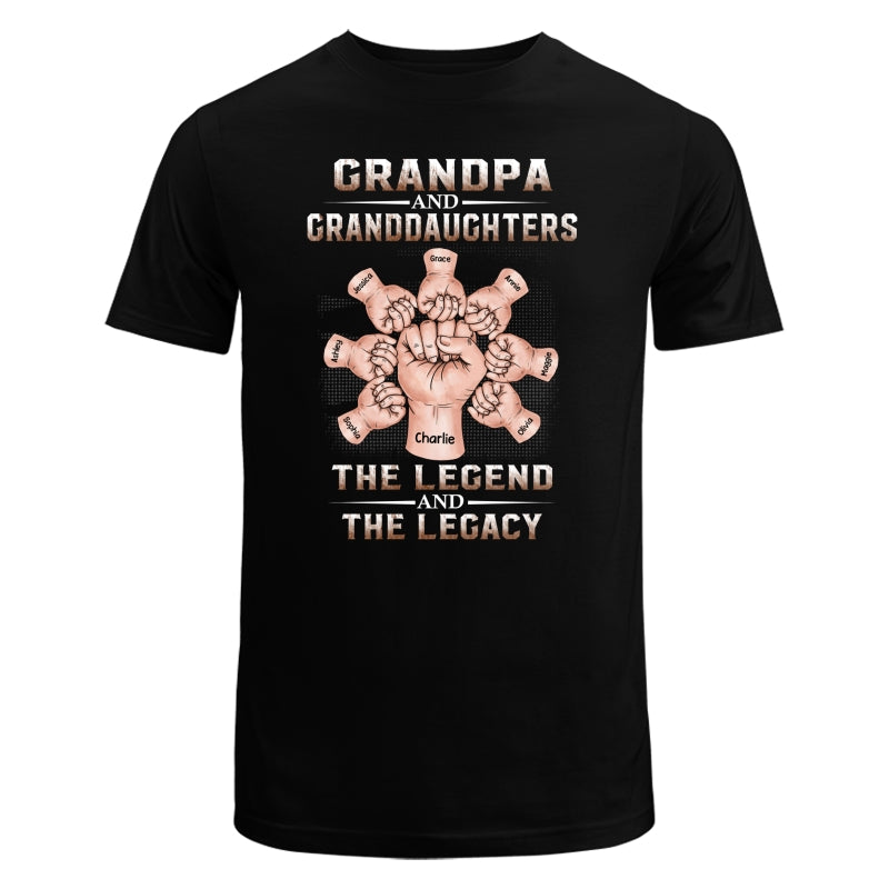 Grandpa Dad And Kids Fist Bump Hands The Legend And The Legacy Personalized Shirt