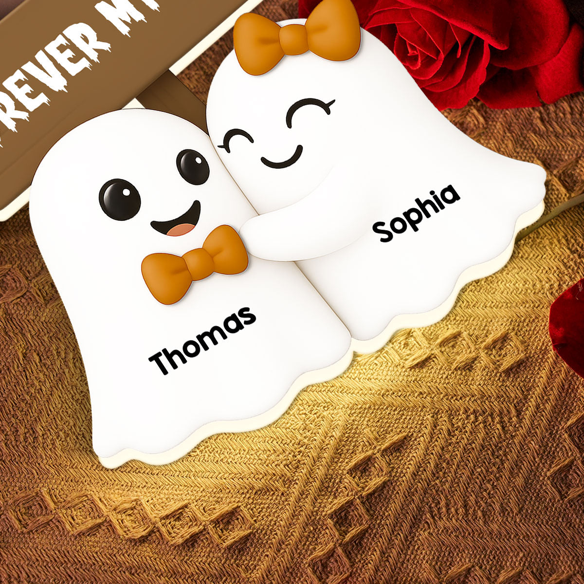 Halloween Boo Couple Personalized LED Light Box, Halloween Home Decoration