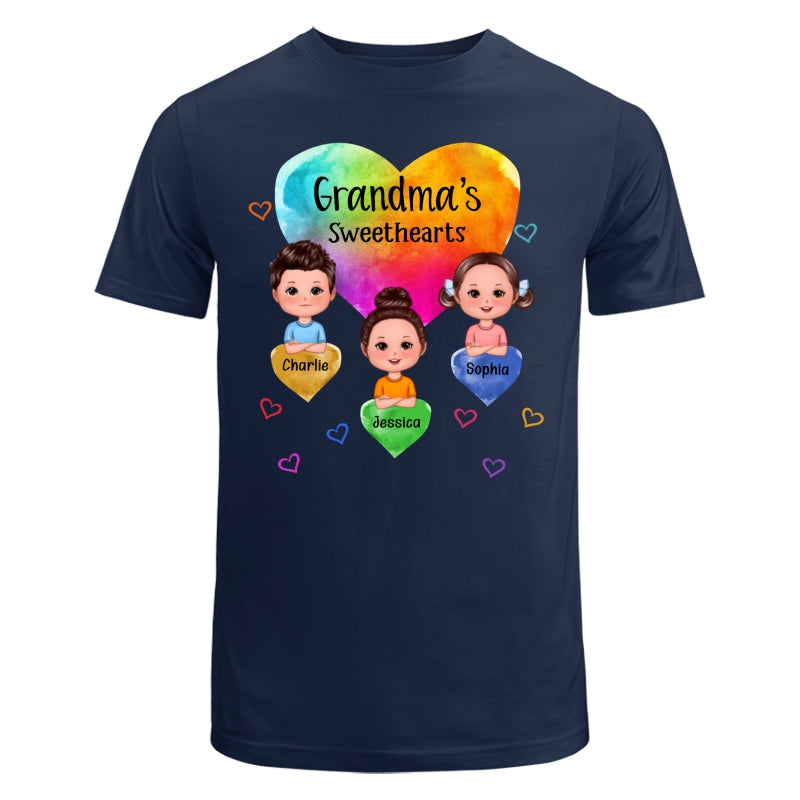 Grandma Sweethearts Doll Kids Watercolor Style Personalized Shirt