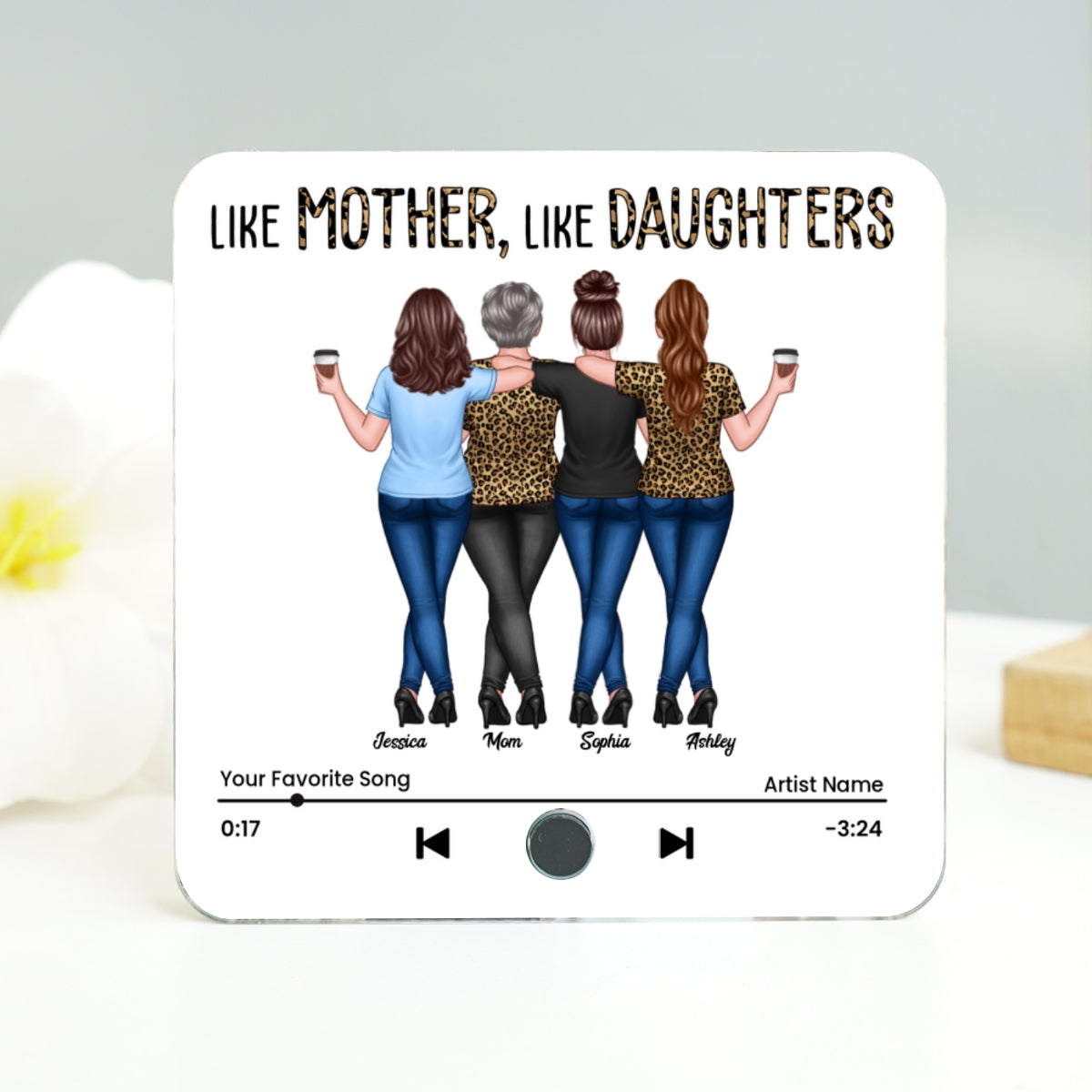 Mother Daughter Bond Can't Be Broken Personalized Music Fridge Magnet, Gift for Mom for Daughter