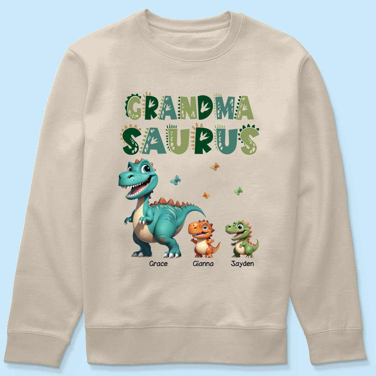 3D Effect Cute Dinosaurs Grandmasaurus Mamasaurus Personalized Shirt| Appreciation Gift, Birthday Gift For Mom, Grandma