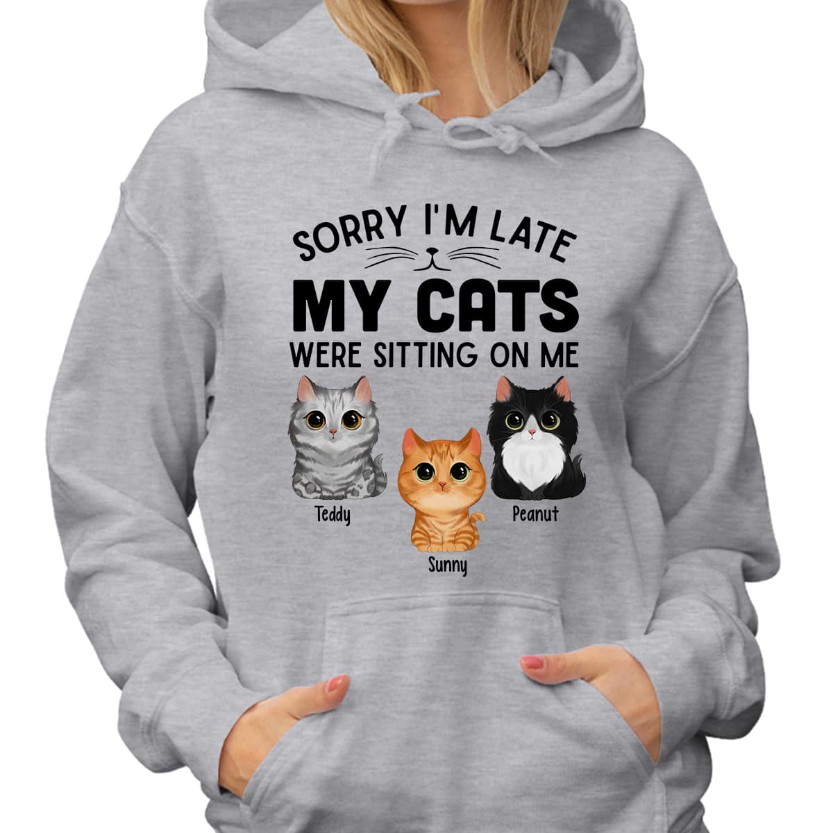 Watercolor Cute Cats Sorry My Cats Sitting On Me Personalized Shirt