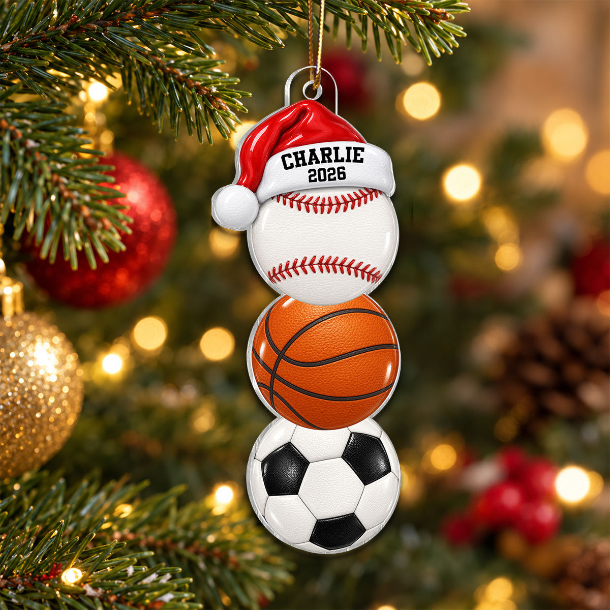 Custom Multiple Sports Player Name - Personalized Acrylic Ornament - Christmas Gift For Kid, Teen, Soccer, Basketball, Baseball, Softball, Football, Volleyball Athlete, Players, Lovers