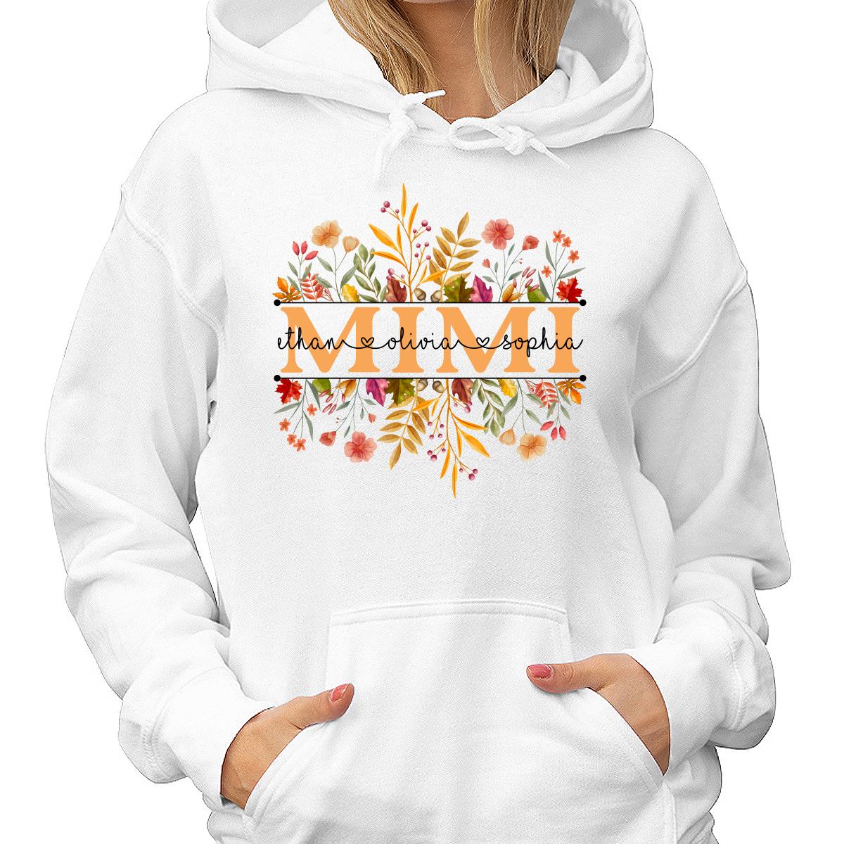 Fall Season Grandma With Grandkids Names Personalized Shirt