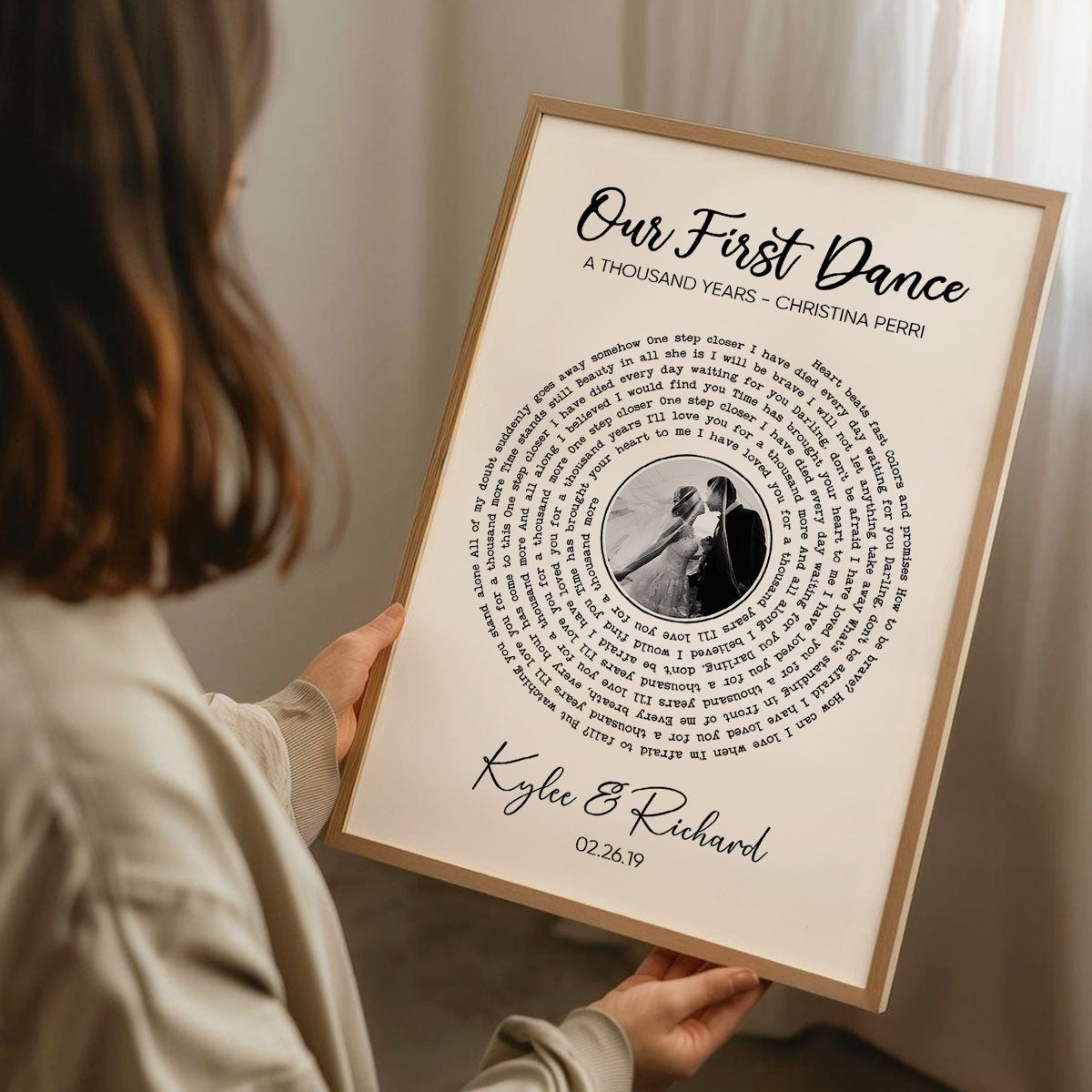 Custom Vinyl Lyrics With Photo, Personalized Music Photo Poster, Customizable Music Photo Gift, Anniversary Gift, Music Gift, Wedding Song Dance