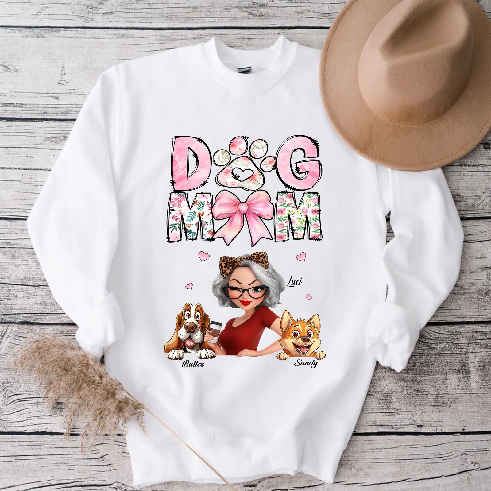 Dog Mom Cartoon Style Woman And Dogs Personalized Shirt, Gift for Dog Lovers
