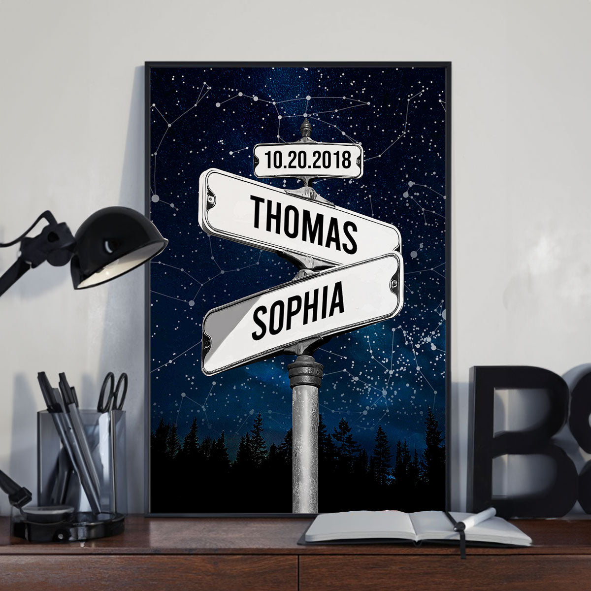 Couple Constellation Custom Star Map Street Sign Personalized Poster, Perfect Home Decor, Engagement Gift Wedding Gift Anniversary Gift For Couple