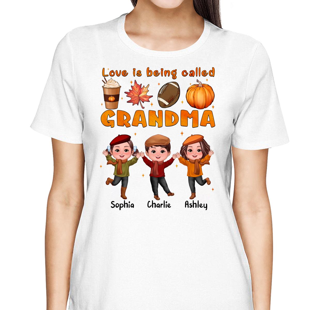 Livin‘ That Grandma Life Fall Season Happy Doll Kids Personalized Shirt