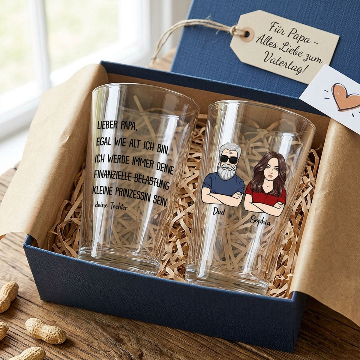 Immer deine finanzielle Belastung - Personalisiertes Bierglas - Lustiges Vatertag Geschenk für Papa von Tochter