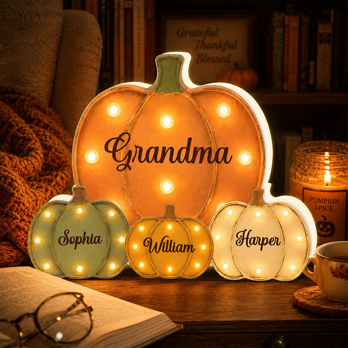 Grandma Little Pumpkins Marquee 2D Flat - Personalized Light Box