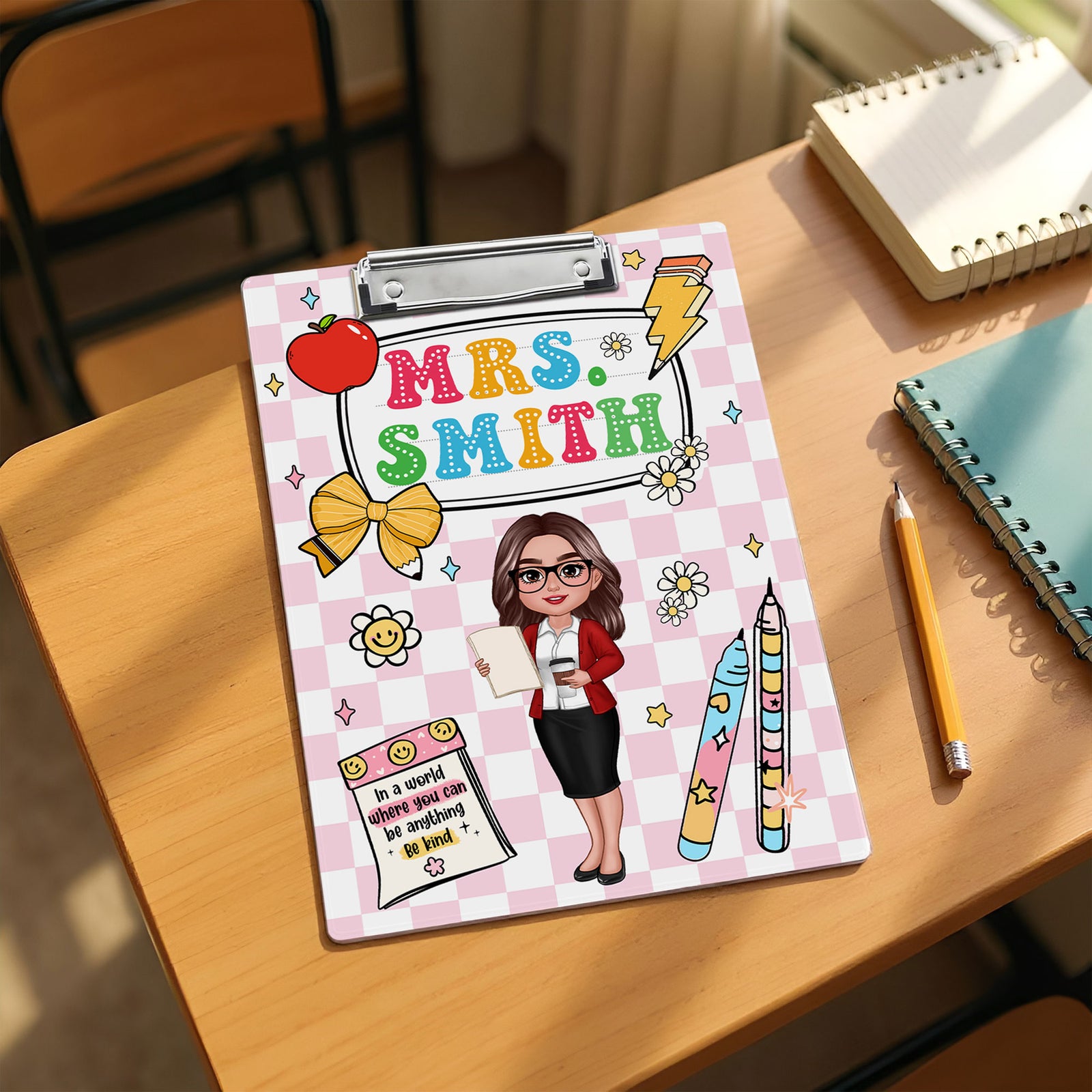 Custom Teacher Clipboard With Name, Personalized Teacher Gifts, Back To School Gift, Thank You Gift for Teacher, Teacher Appreciation Gift
