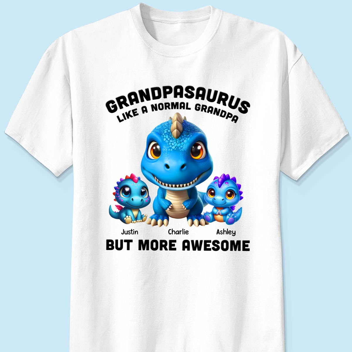 Daddysaurus Grandpasaurus 3D Dinosaurs Personalized Shirt