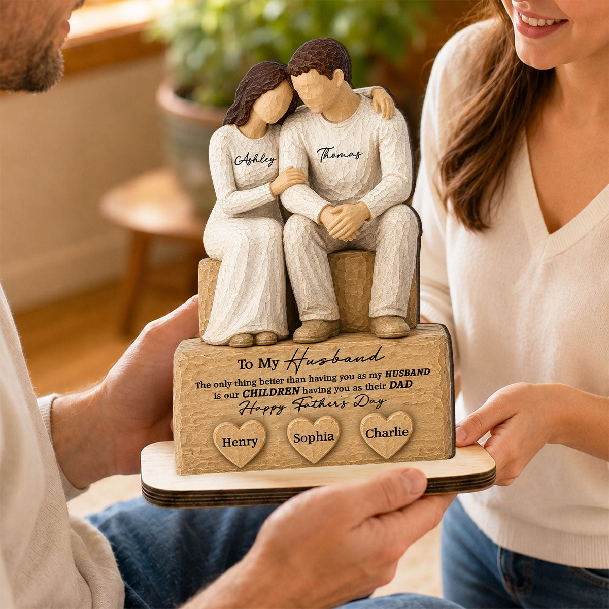 Sentimental Rustic To My Husband The Only Thing - Personalized 2-Layered Wooden Plaque - Father's Day Gift For Husband, Dad
