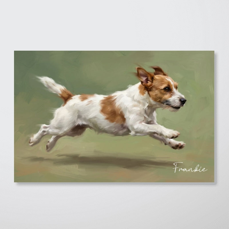 Dog with Zoomies From Your Pet Photo - Personalized Poster - Unique Pet Art Decor Gift For Dog Lover
