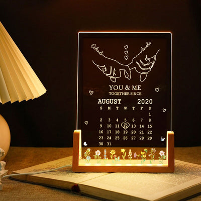 You & Me Together Since Personalized Couple Anniversary Gift, Gift for Wife Husband Girlfriend, Custom LED Night Light