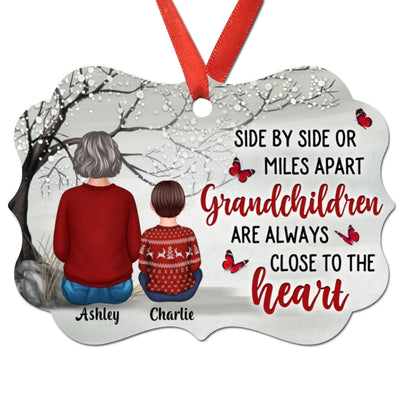 Grandma Grandkids Under Tree Family Personalized Christmas Ornament