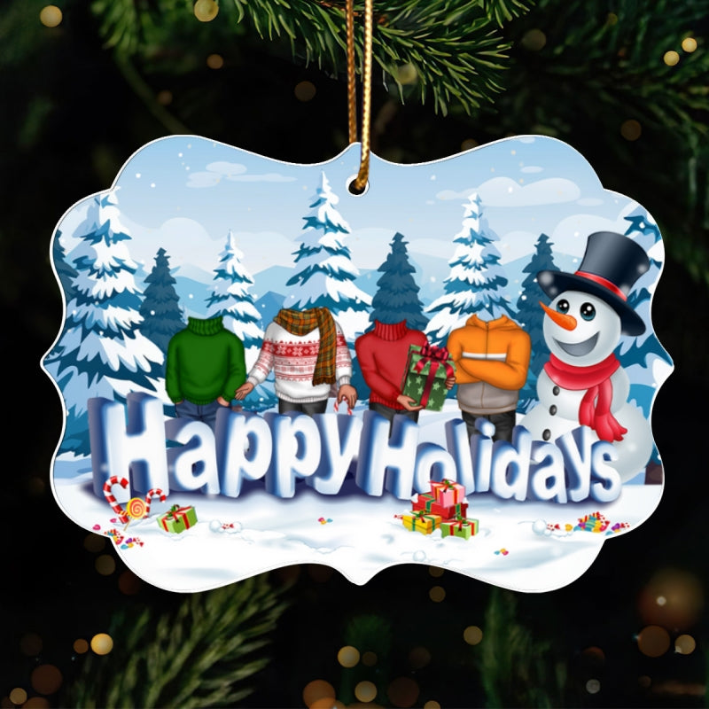 Happy Holiday Funny Family, Custom Photo Ornament, Personalized Family Photo Christmas Ornament, Family Keepsake
