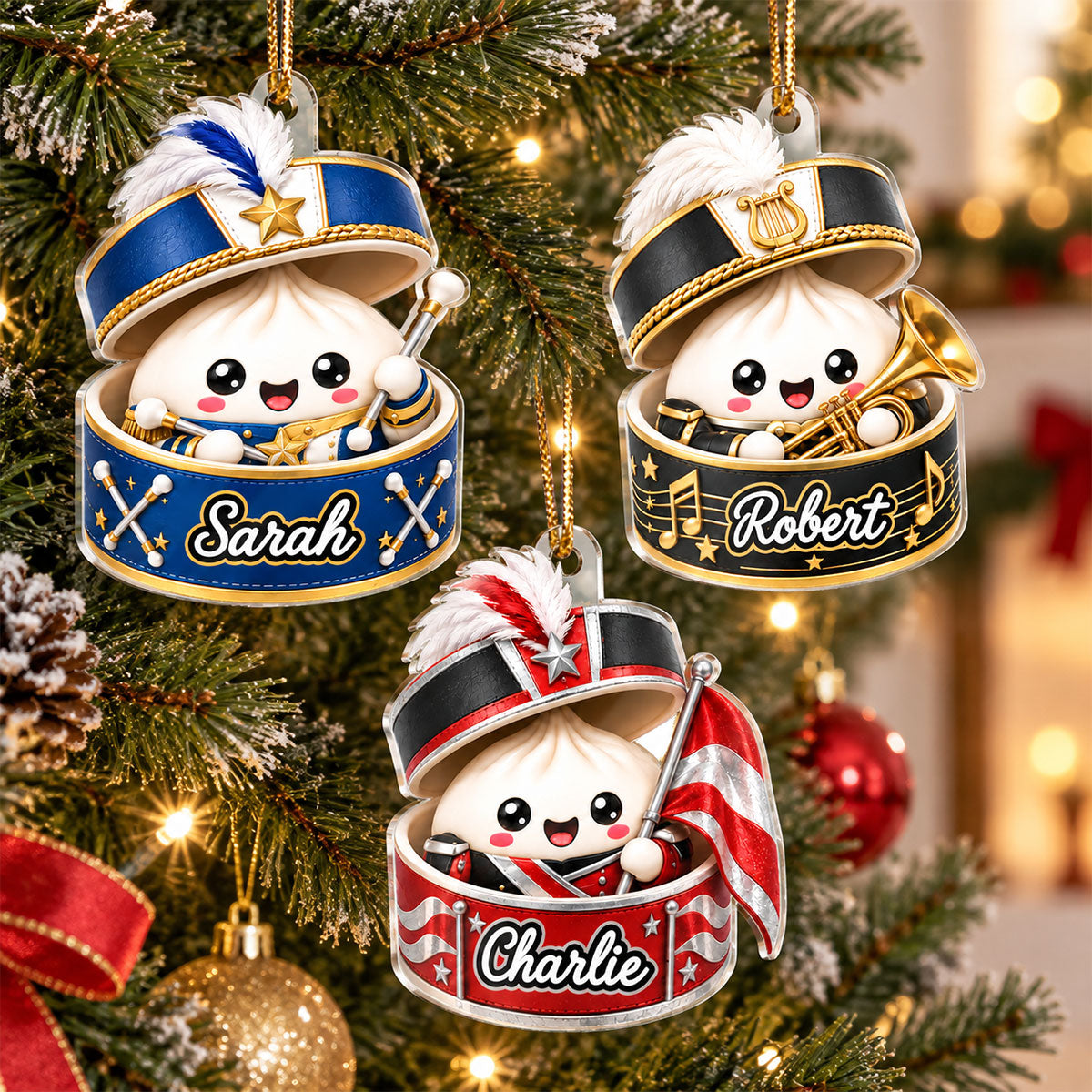 Custom Marching Band Dumpling Squishy Style - Personalized Acrylic Ornament - Christmas Gift for Son, Daughter, Grandkids
