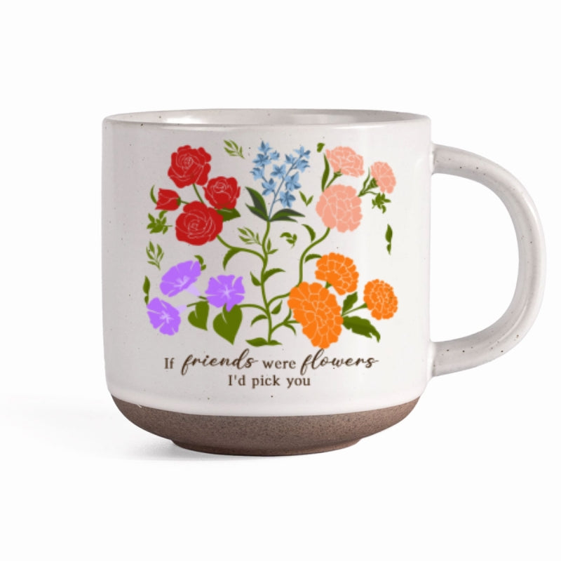 Custom Sisters Besties Birth Flower Bouquet Artwork Minimalist Personalized Pottery Mug