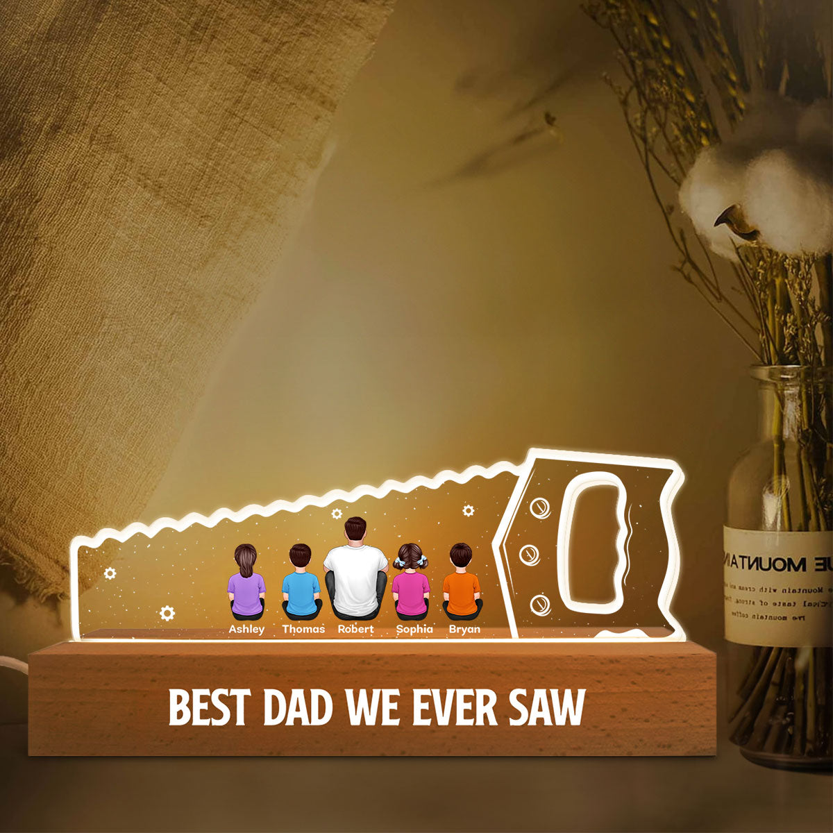 Best Dad Grandpa We Ever Saw Personalized Acrylic LED Night Light