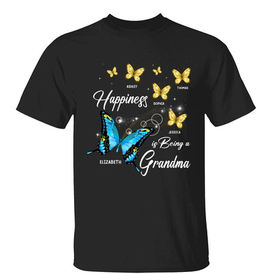 Happiness Is Being Grandma Butterflies Personalized Shirt