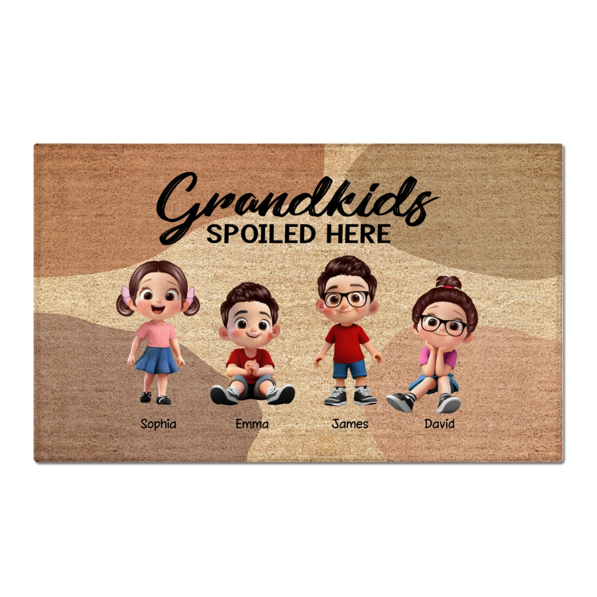 Grandkids Grandpups Spoiled Here Personalized Doormat