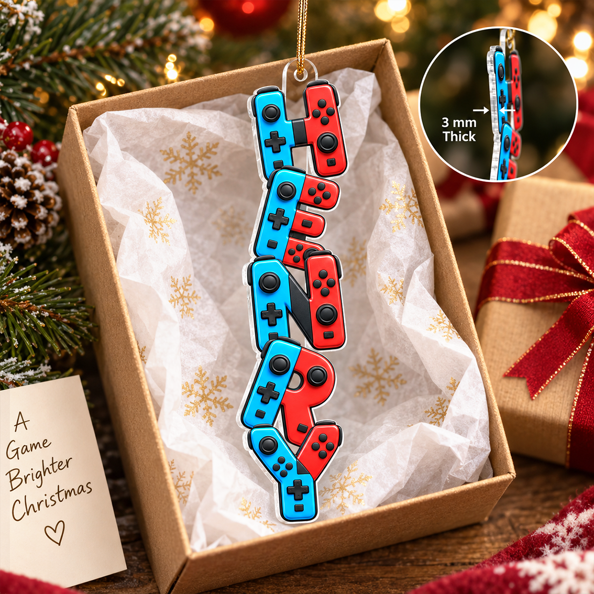 Custom Name Ornament For Game Lovers, Boy, Girl - Personalized Acrylic Ornament