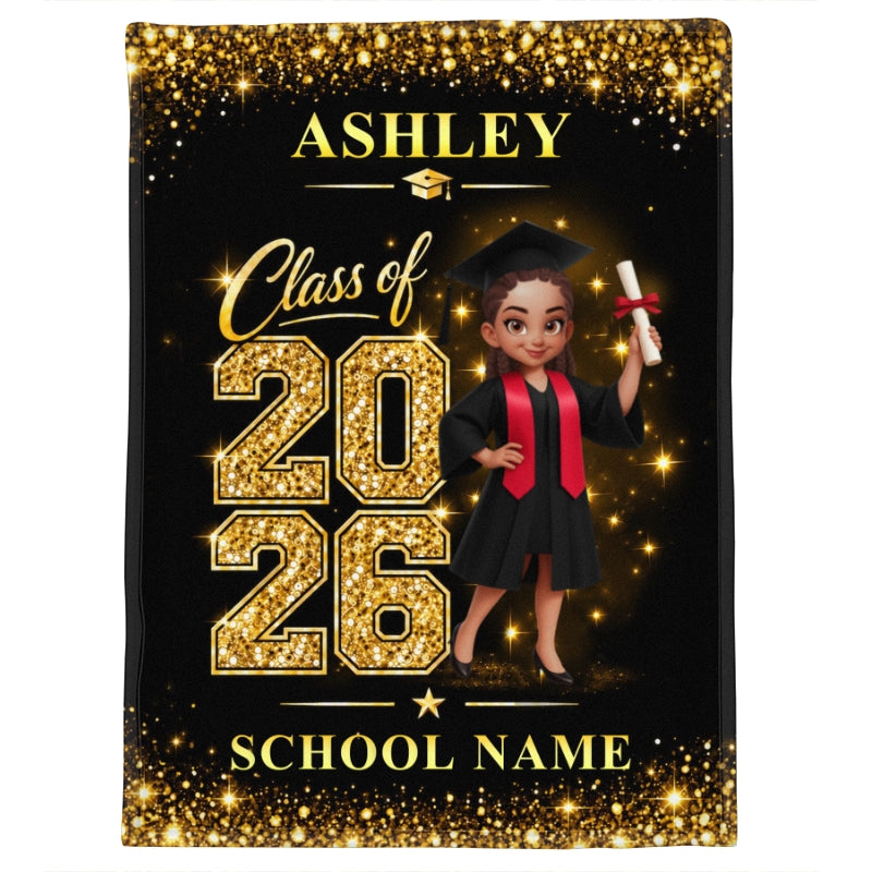 Senior Class Of 2026 2027 - Personalized Fleece Blanket - Graduation Gift Christmas Gift For Seniors