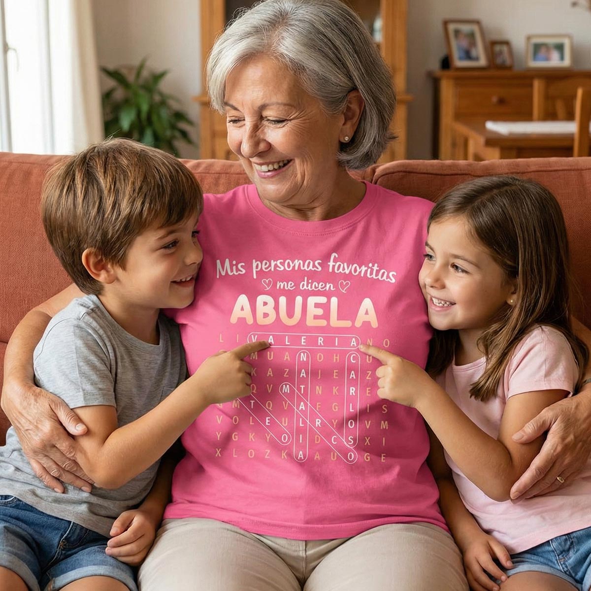 My Favorite People Call Me Abuela Word Search Puzzle - Personalized Shirt - Mother's Day Gift for Spanish Grandma