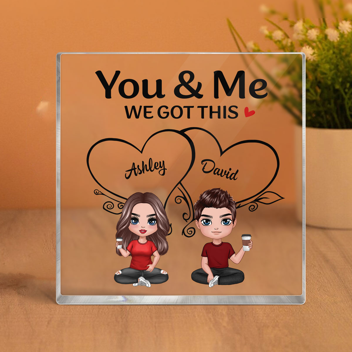 Couple Sitting We Got This Personalized Acrylic Block Plaque