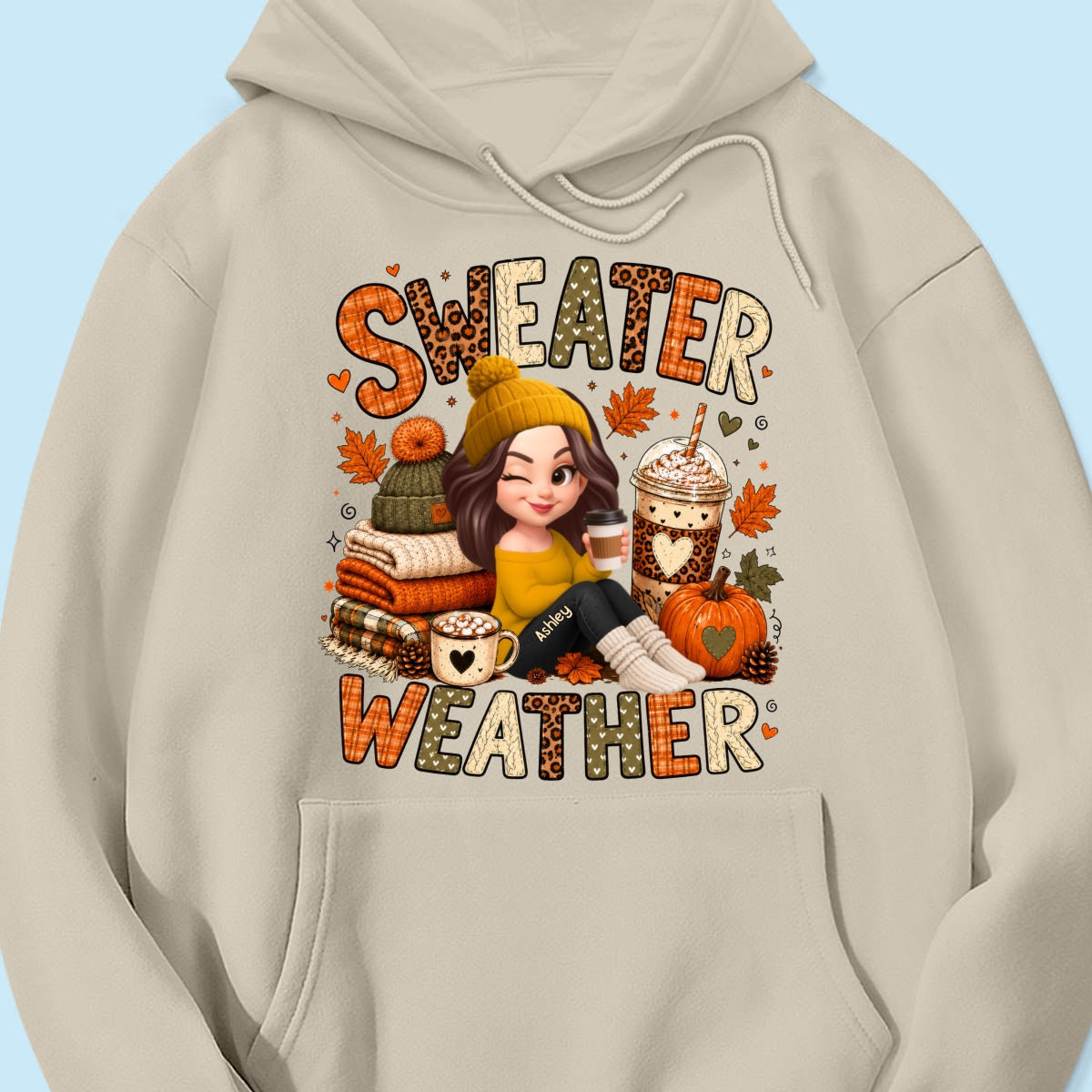Sweater Weather Cozy Girl - Personalized Shirt - Fall Season Gift For Women