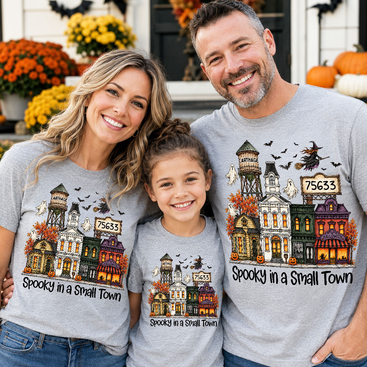 Custom Town Name & Zip Code Halloween Town - Personalized Shirt - Spooky Village Fall