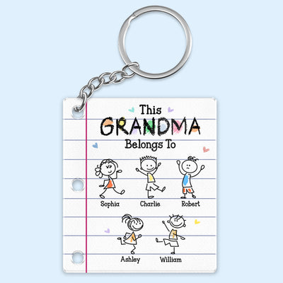 This Grandma Belongs To Crayon Kids Personalized Acrylic Keychain