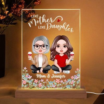 Doll Mother Daughter Realistic Personalized Acrylic LED Night Light