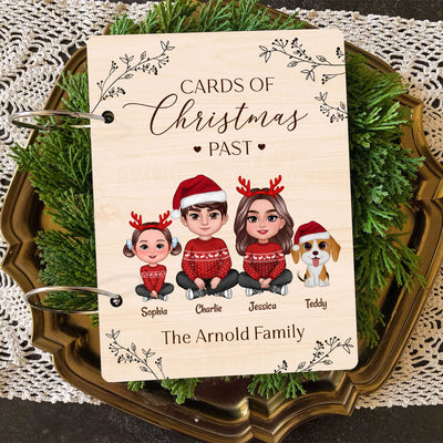 Family Crossed Legs Christmas Card Storage Personalized Christmas Card Keeper