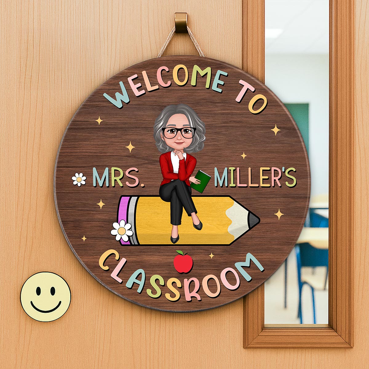 Welcome to Teacher's Classroom Personalized Classroom Sign, Custom Teacher Door Hanger, Back To School, Classroom Decor